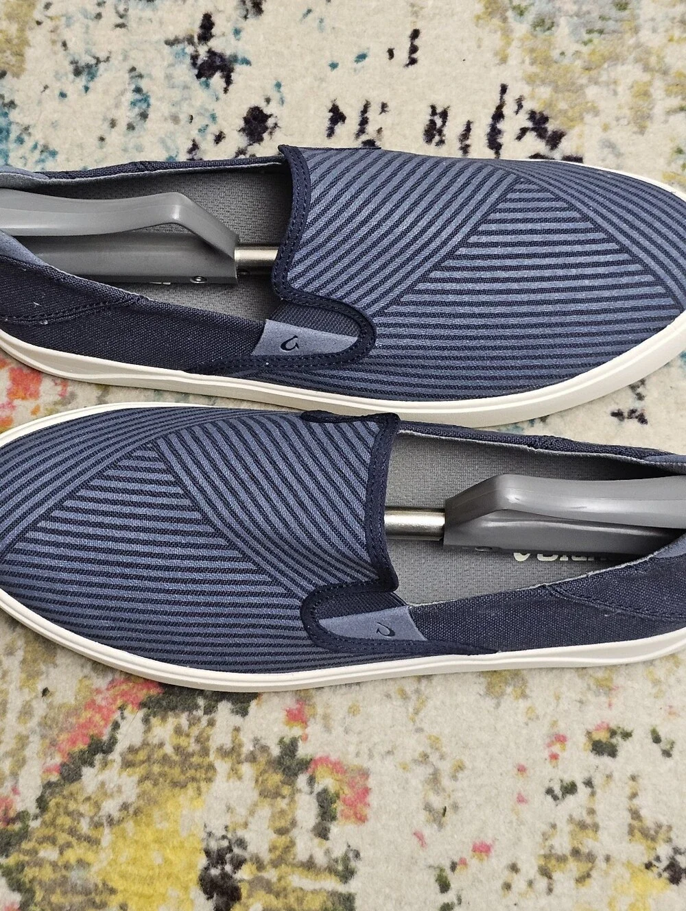 OluKai Lae'ahi Lole Slip On Sneakers Men's Size 11 Blue Canvas Gum Drop-in Heel